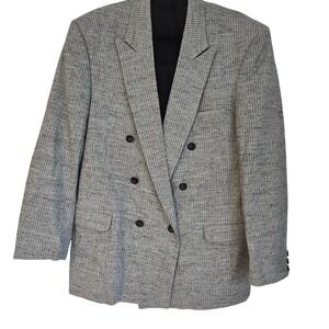 Le Chateau Mens‎ Double Breasted Blazer Gray Tweed Classic Fit Sport Coat